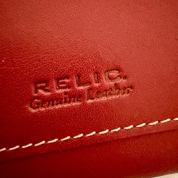 Relic Red Leather Wallet with White Stitching - Picture 3 of 7
